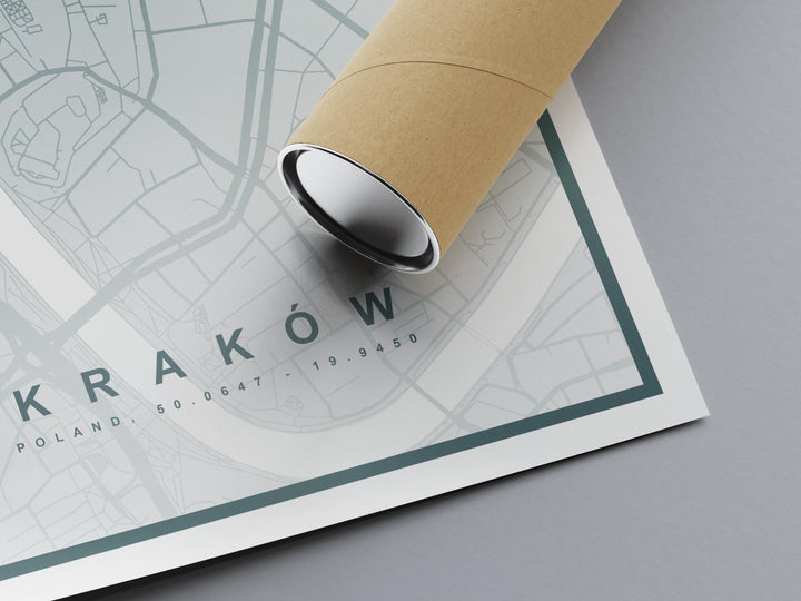 Kraków Map Print (8 COLOURS AVAILABLE) Kraków City Poster Poland Wall Art Krakow Decor Urban Street Map Travel Illustration