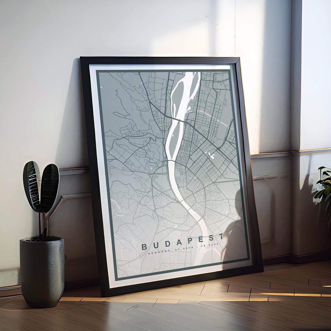 Budapest Map Print (8 COLOURS AVAILABLE) Budapest City Poster Hungary Wall Art Budapest Decor Urban Street Map Travel Illustration