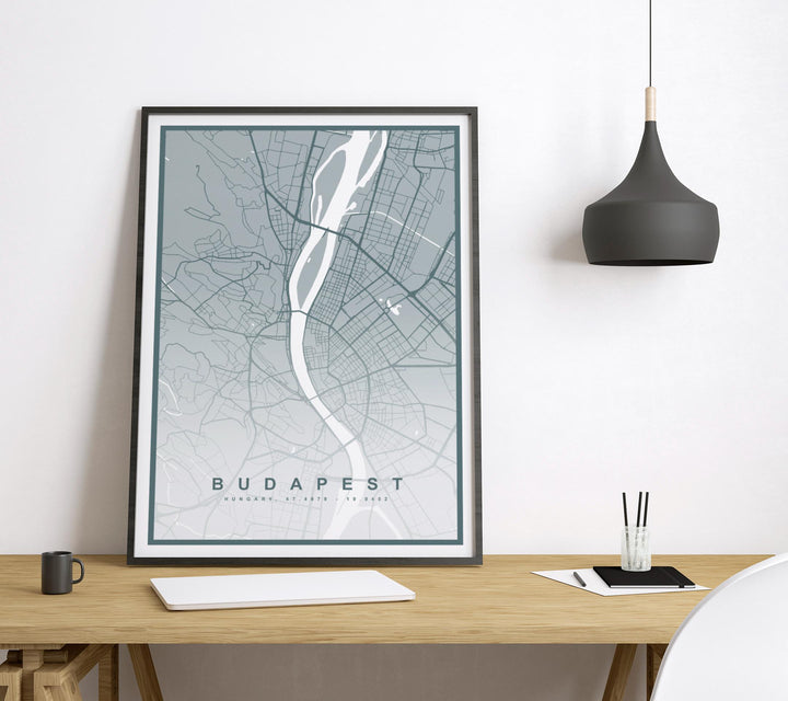 Budapest Map Print (8 COLOURS AVAILABLE) Budapest City Poster Hungary Wall Art Budapest Decor Urban Street Map Travel Illustration