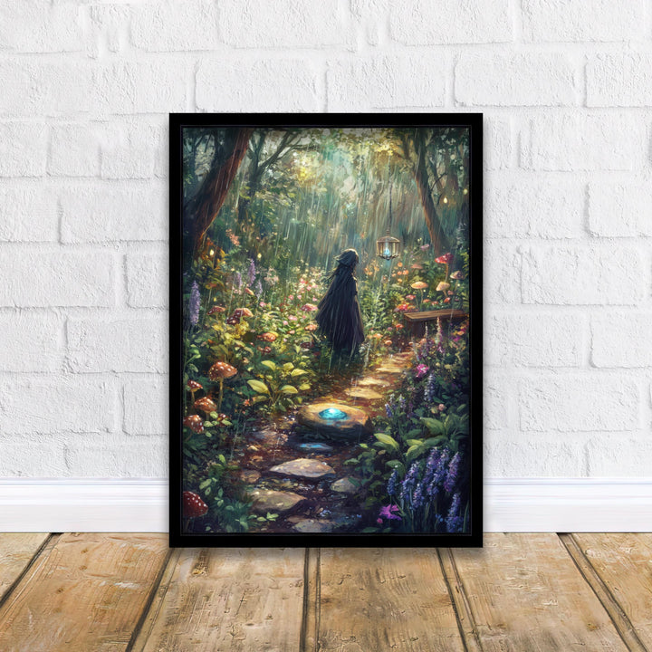 Rain Summoning Garden Print, Vintage Cottagecore, Dark Academia Decor
