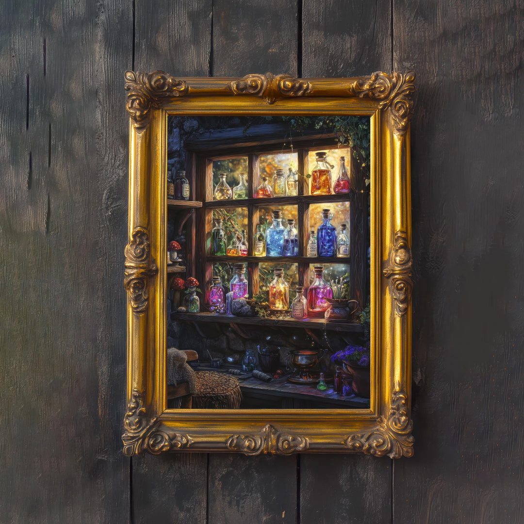 Potion Window Cottagecore Print | Vintage Magical Art