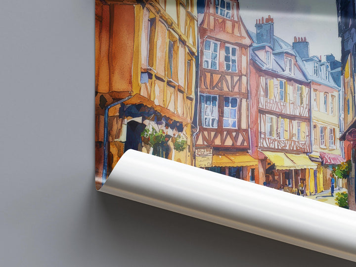 Rennes Watercolor Poster Rennes Travel Print France Wall Art Rennes Architecture Decor Brittany City Scene Historic France Landscape Print