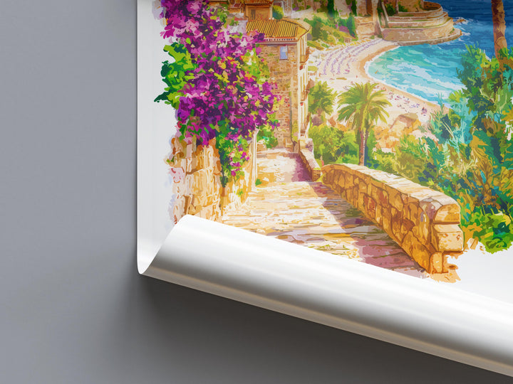 Tarragona Watercolor Poster Tarragona Travel Print Spain Wall Art Tarragona Decor Roman Ruins Scene Coastal City View Historic Print