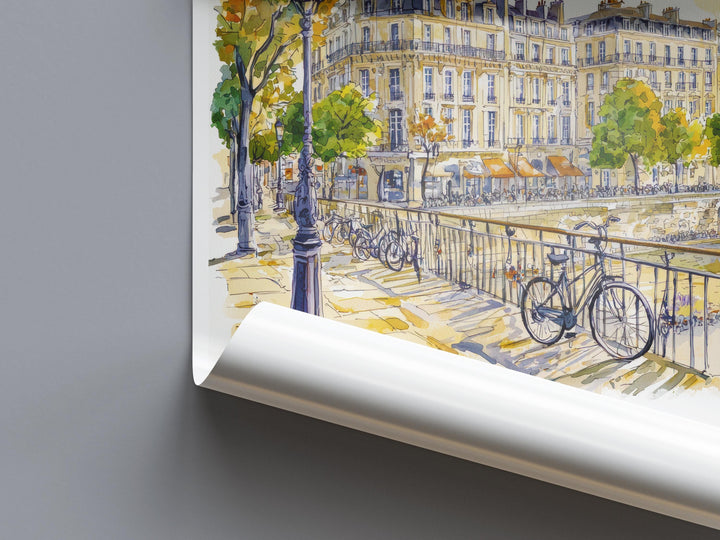 Bordeaux Watercolor Poster Bordeaux Travel Print France Wall Art Bordeaux Decor Wine City Scene River View French Architecture Print