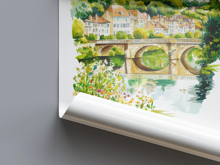 Limoges Watercolor Poster Limoges Wall Art Limoges Travel Print Limoges City Decor Limoges France Painting Travel Poster