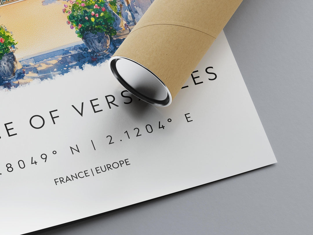 Palace of Versailles Watercolor Poster Versailles Wall Art Versailles Travel Print Versailles Decor France Painting Travel Poster