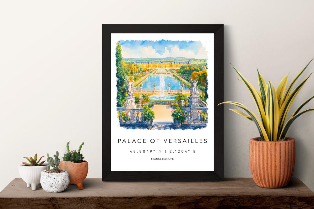 Palace of Versailles Watercolor Poster Versailles Wall Art Versailles Travel Print Versailles Decor France Painting Travel Poster