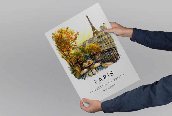 Paris Watercolor Poster Paris Wall Art Paris Travel Print Paris City Decor Paris France Painting Eiffel Tower Paris Poster