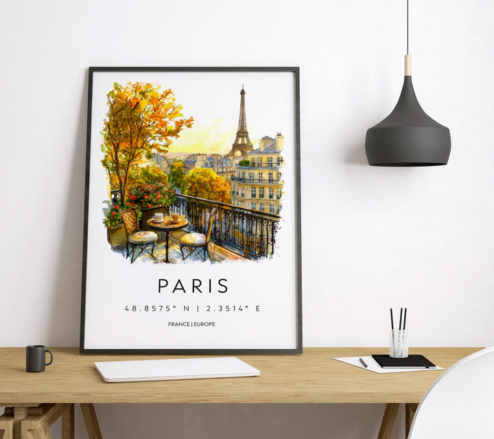 Paris Watercolor Poster Paris Wall Art Paris Travel Print Paris City Decor Paris France Painting Eiffel Tower Paris Poster