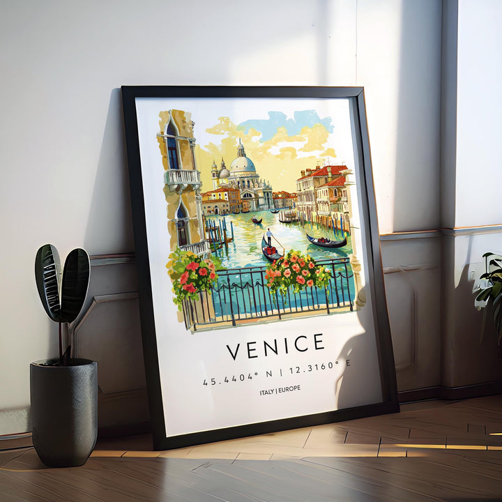 Venice Watercolor Poster Venice Italy Travel Print Wall Art Venice Decor Italian Canal Cityscape Fine Art Print Venice Souvenir Gift