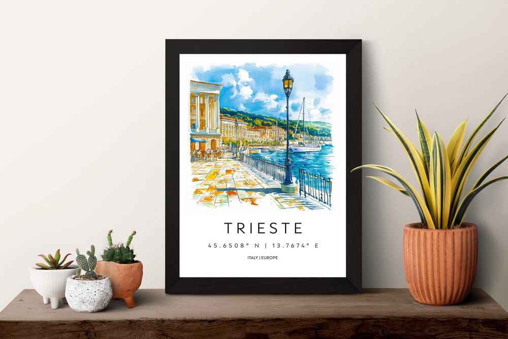 Trieste Watercolor Poster Trieste Italy Travel Print Wall Art Trieste Decor Italian Port City Fine Art Print Trieste Souvenir Gift
