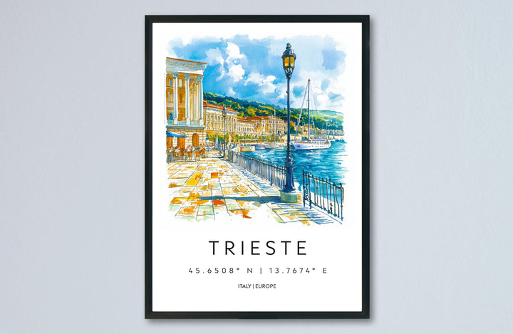 Trieste Watercolor Poster Trieste Italy Travel Print Wall Art Trieste Decor Italian Port City Fine Art Print Trieste Souvenir Gift