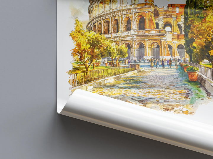 Rome Watercolor Poster Rome Italy Travel Print Wall Art Rome Decor Italian Capital City Art Print Rome Souvenir Gift for Travelers