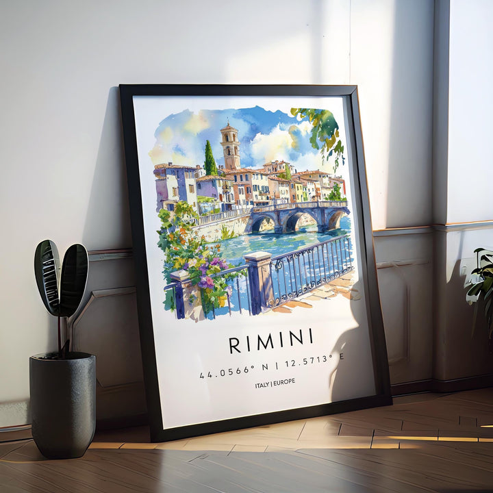 Rimini Watercolor Poster Rimini Italy Travel Print Wall Art Rimini Decor Italian Beach Town Art Print Rimini Souvenir Gift