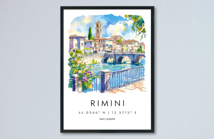 Rimini Watercolor Poster Rimini Italy Travel Print Wall Art Rimini Decor Italian Beach Town Art Print Rimini Souvenir Gift
