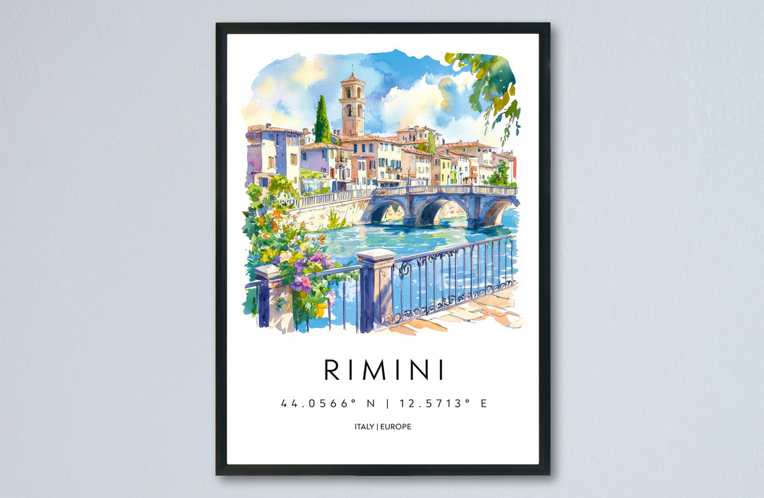 Rimini Watercolor Poster Rimini Italy Travel Print Wall Art Rimini Decor Italian Beach Town Art Print Rimini Souvenir Gift