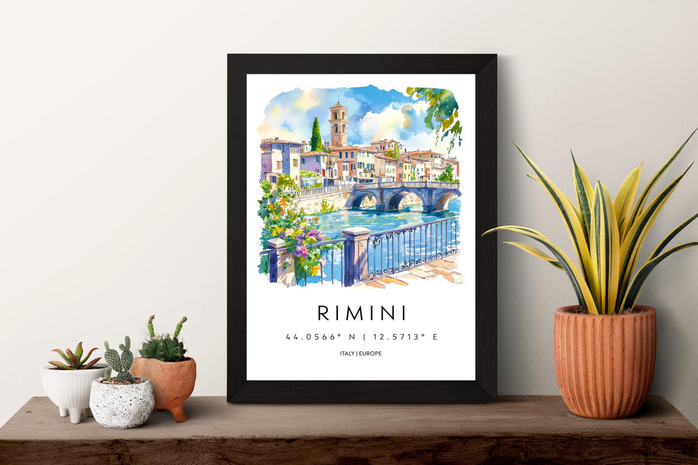 Rimini Watercolor Poster Rimini Italy Travel Print Wall Art Rimini Decor Italian Beach Town Art Print Rimini Souvenir Gift