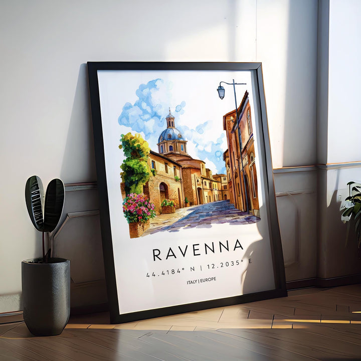 Ravenna Watercolor Poster Ravenna Italy Travel Print Wall Art Ravenna Decor Italian Mosaic City Art Print Ravenna Souvenir Gift