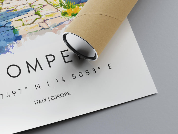 Pompeii Watercolor Poster Pompeii Italy Travel Print Wall Art Pompeii Decor Ancient Roman Ruins Art Print Pompeii Souvenir Gift