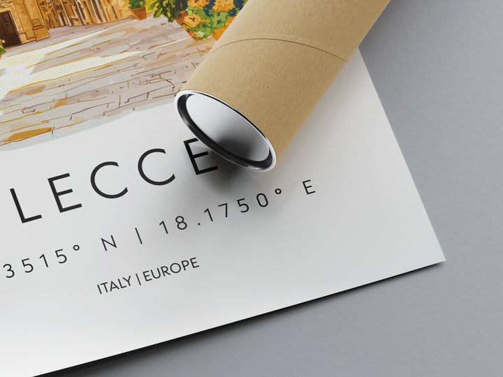 Lecce Watercolor Poster Lecce Italy Travel Print Wall Art Lecce Home Decor Lecce Gift Art Lovers Italy Art Lecce Baroque Cityscape