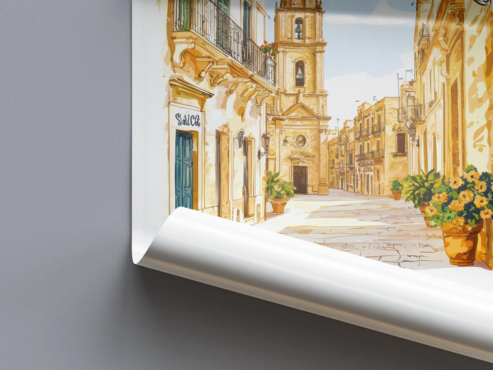 Lecce Watercolor Poster Lecce Italy Travel Print Wall Art Lecce Home Decor Lecce Gift Art Lovers Italy Art Lecce Baroque Cityscape