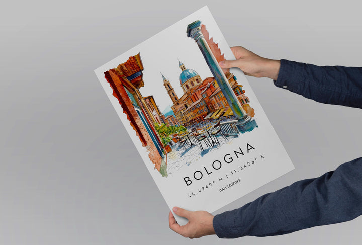 Bologna Watercolor Poster Bologna Italy Travel Print Wall Art Bologna Home Decor Bologna Gift Art Lovers Italy Art Bologna