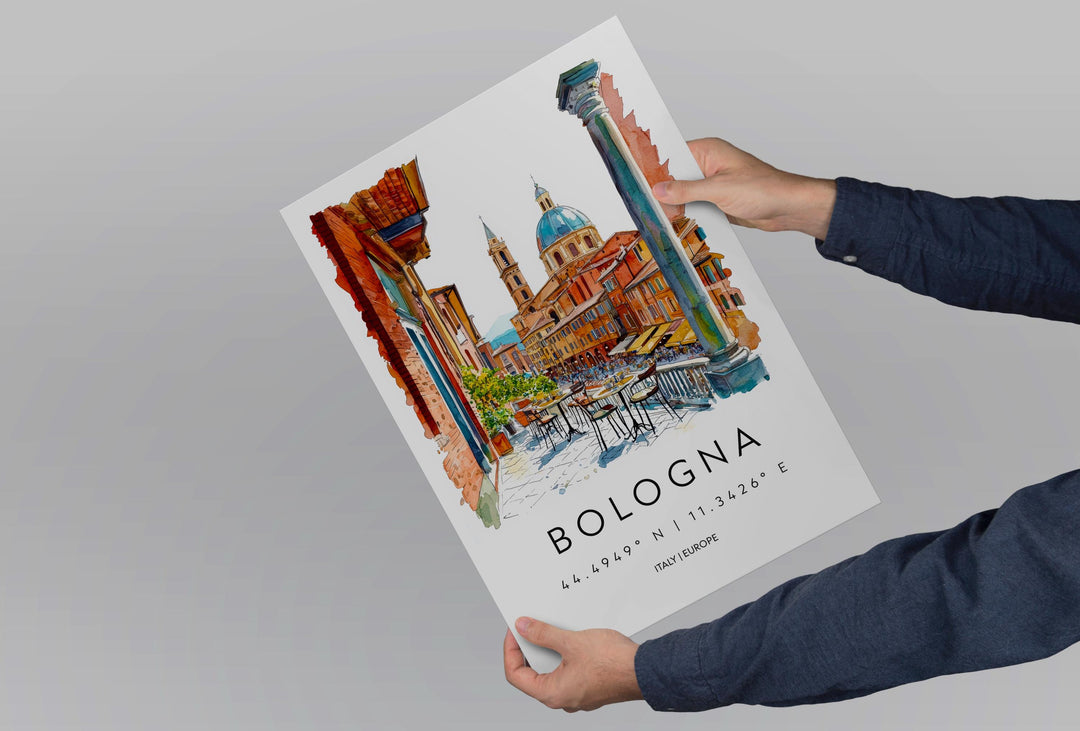 Bologna Watercolor Poster Bologna Italy Travel Print Wall Art Bologna Home Decor Bologna Gift Art Lovers Italy Art Bologna