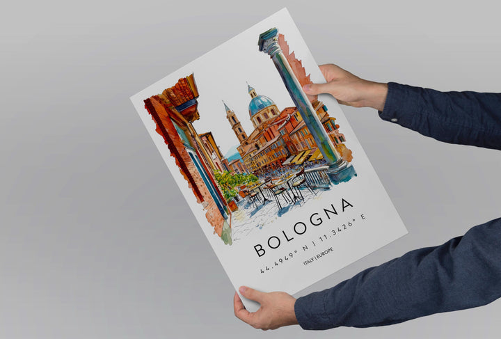 Bologna Watercolor Poster Bologna Italy Travel Print Wall Art Bologna Home Decor Bologna Gift Art Lovers Italy Art Bologna