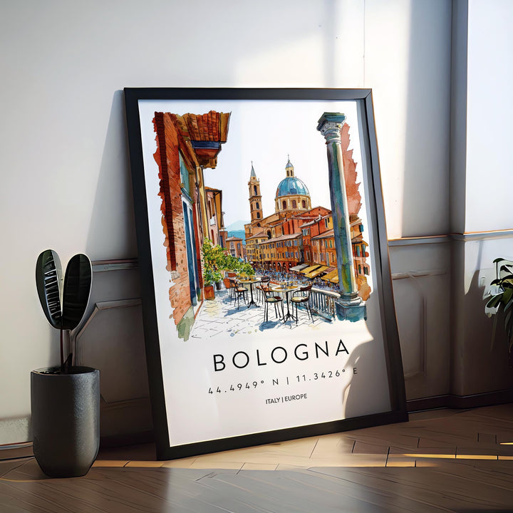 Bologna Watercolor Poster Bologna Italy Travel Print Wall Art Bologna Home Decor Bologna Gift Art Lovers Italy Art Bologna