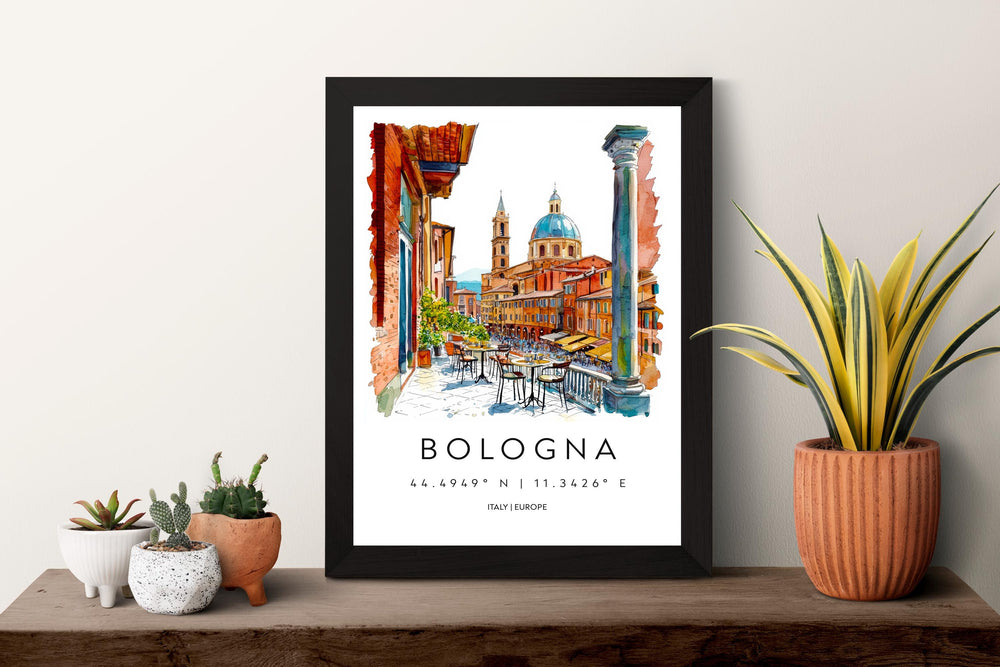 Bologna Watercolor Poster Bologna Italy Travel Print Wall Art Bologna Home Decor Bologna Gift Art Lovers Italy Art Bologna