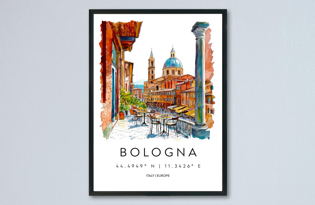 Bologna Watercolor Poster Bologna Italy Travel Print Wall Art Bologna Home Decor Bologna Gift Art Lovers Italy Art Bologna