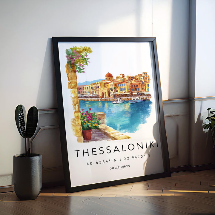 Thessaloniki Watercolor Poster Thessaloniki Greece Travel Print Wall Art Thessaloniki Home Decor Thessaloniki Gift Art Lovers Greece Art