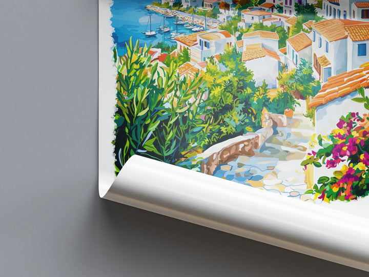 Samos Watercolor Poster Samos Greece Travel Print Wall Art Samos Home Decor Samos Gift Art Lovers Greece Art Samos Island View