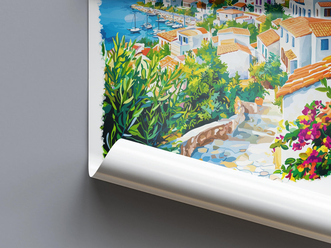 Samos Watercolor Poster Samos Greece Travel Print Wall Art Samos Home Decor Samos Gift Art Lovers Greece Art Samos Island View