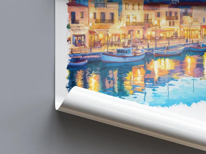 Rethymno Watercolor Poster Rethymno Greece Travel Print Wall Art Rethymno Home Decor Rethymno Gift Art Lovers Greece Art Rethymno Crete