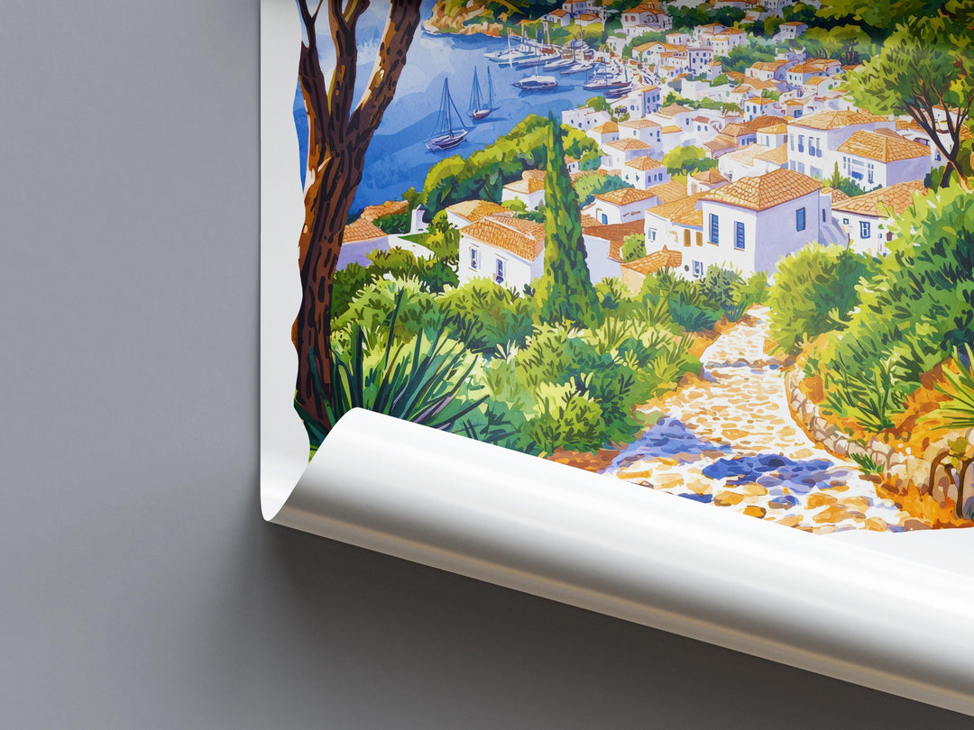 Patmos Watercolor Poster Patmos Greece Travel Print Wall Art Patmos Home Decor Patmos Gift Art Lovers Greece Art Patmos Island