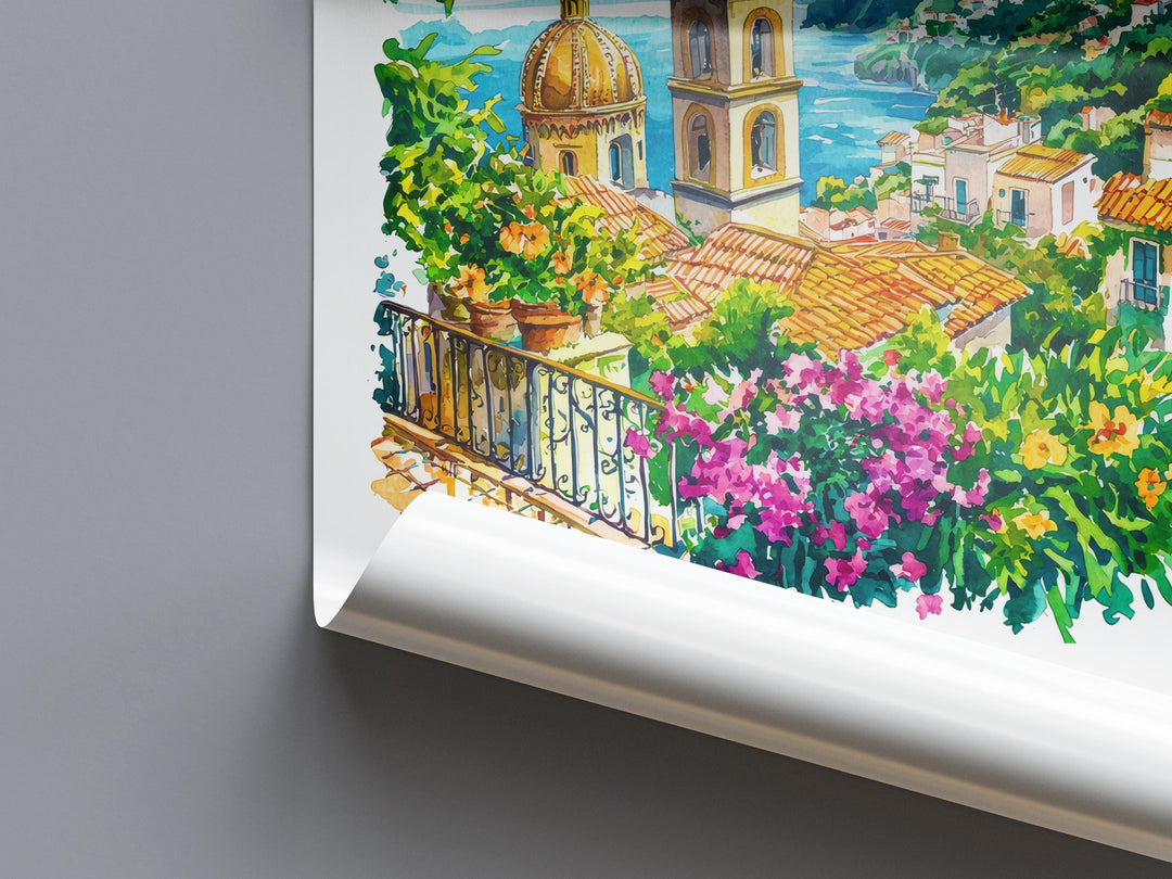 Ravello Watercolor Poster Ravello Italy Travel Print Wall Art Ravello Home Decor Ravello Gift Art Lovers Amalfi Coast View