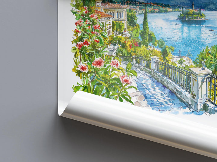 Lake Maggiore Watercolor Poster Lake Maggiore Italy Travel Print Wall Art Lake Maggiore Home Decor Lake Maggiore Gift Art Lovers Italy