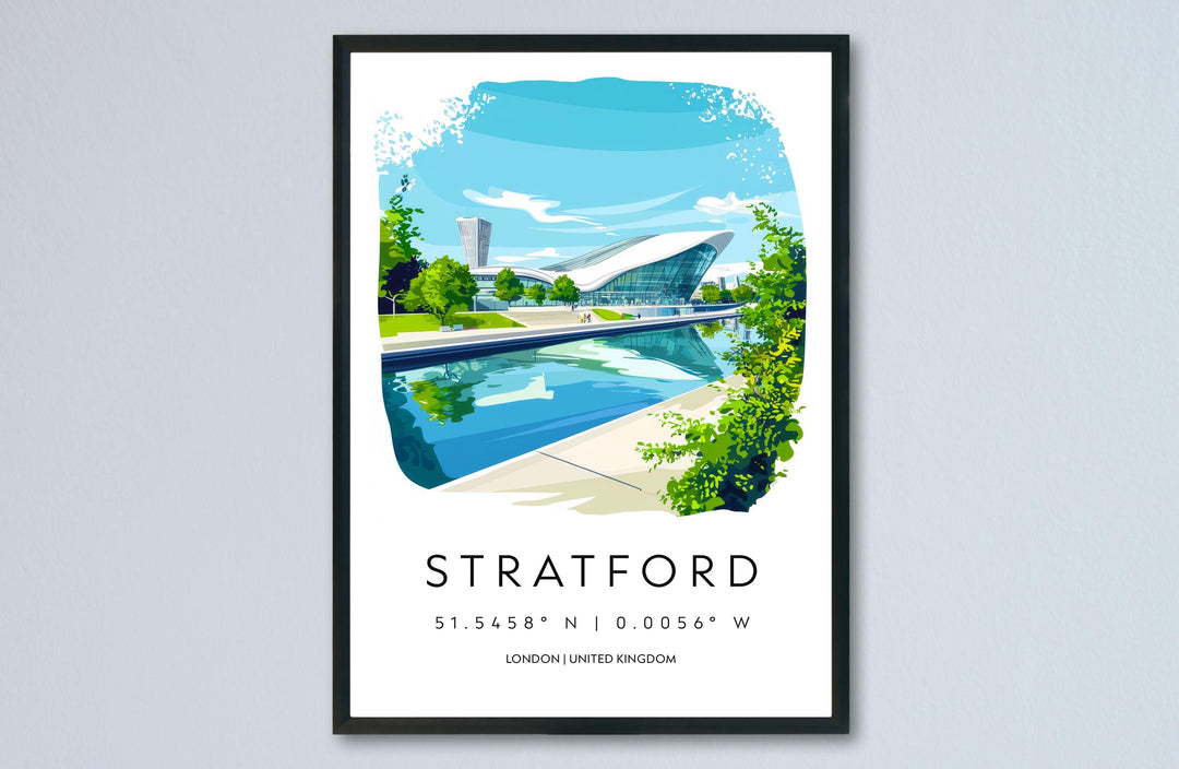 Stratford Watercolor Poster Stratford England Travel Print Wall Art Stratford Home Decor Stratford Gift Art Lovers UK Shakespeare