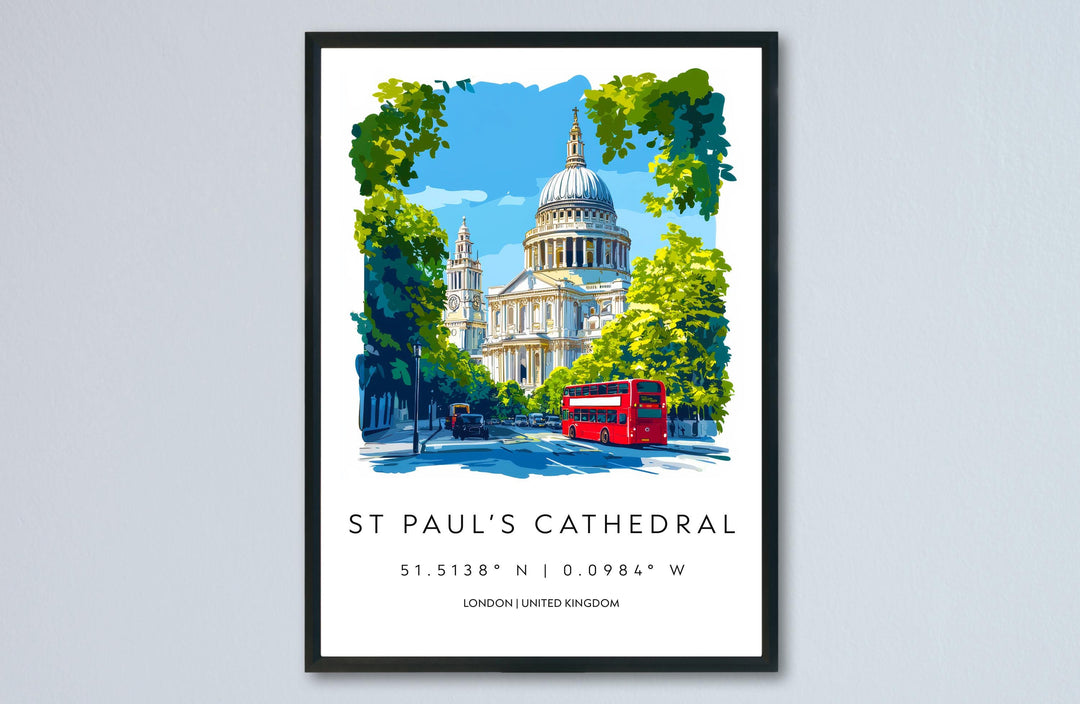St Pauls Cathedral Watercolor Poster St Pauls Cathedral London Travel Print Wall Art St Pauls Cathedral Home Decor St Pauls Cathedral Gift