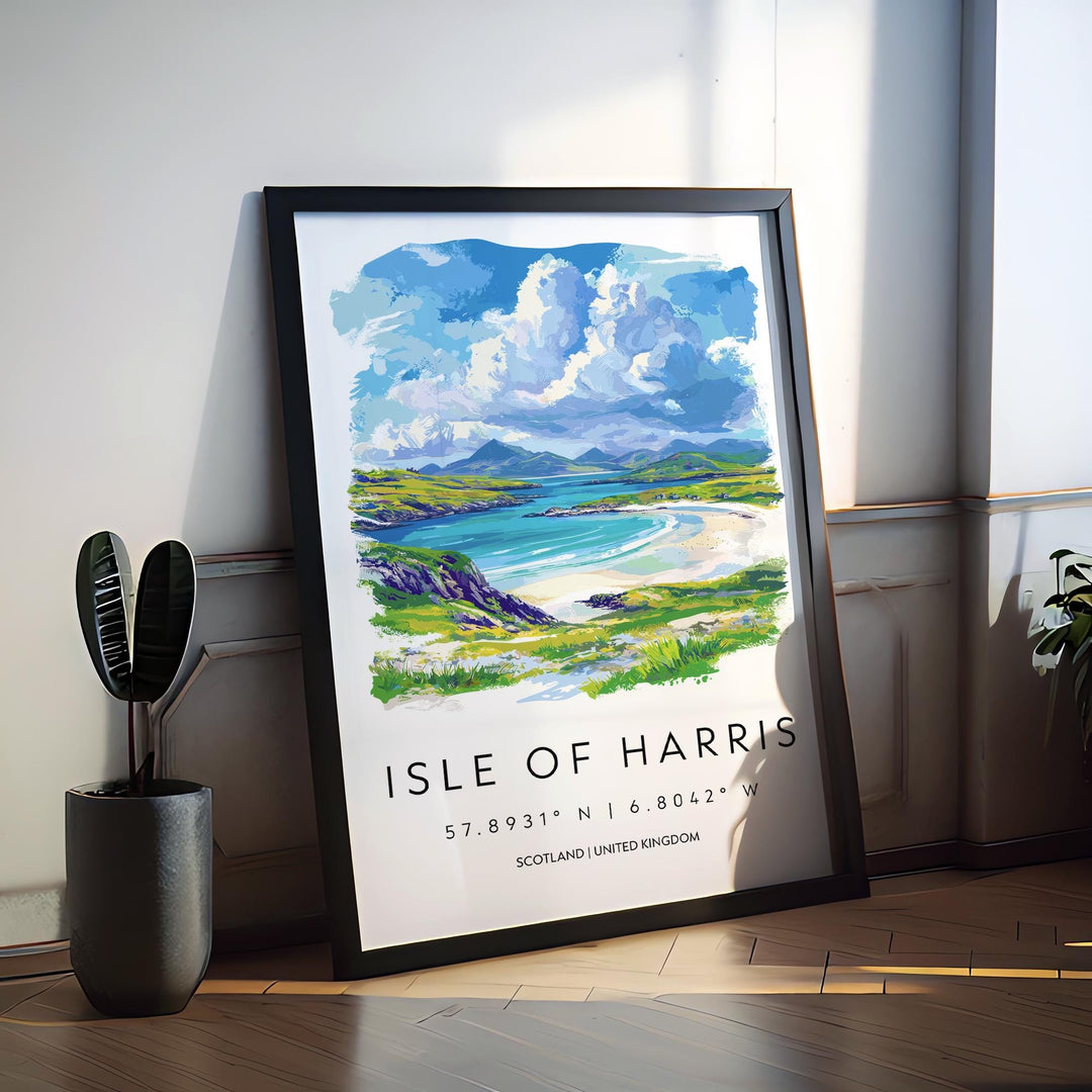 Isle of Harris Watercolor Poster Isle of Harris Scotland Travel Print Wall Art Isle of Harris Home Decor Isle of Harris Gift Art Lovers