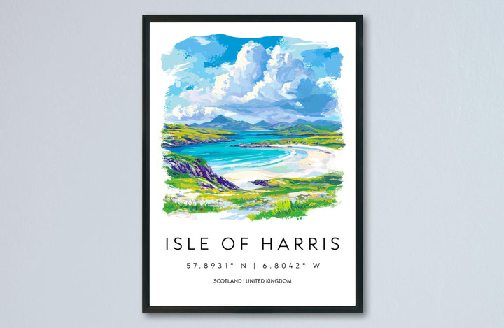 Isle of Harris Watercolor Poster Isle of Harris Scotland Travel Print Wall Art Isle of Harris Home Decor Isle of Harris Gift Art Lovers