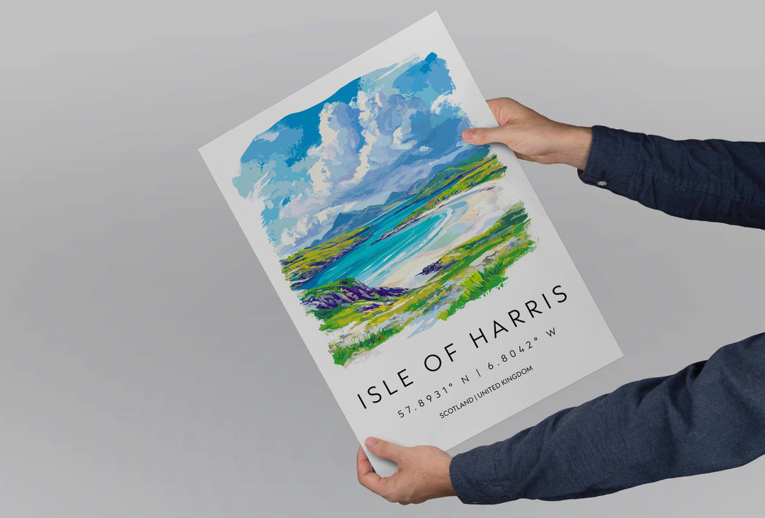 Isle of Harris Watercolor Poster Isle of Harris Scotland Travel Print Wall Art Isle of Harris Home Decor Isle of Harris Gift Art Lovers