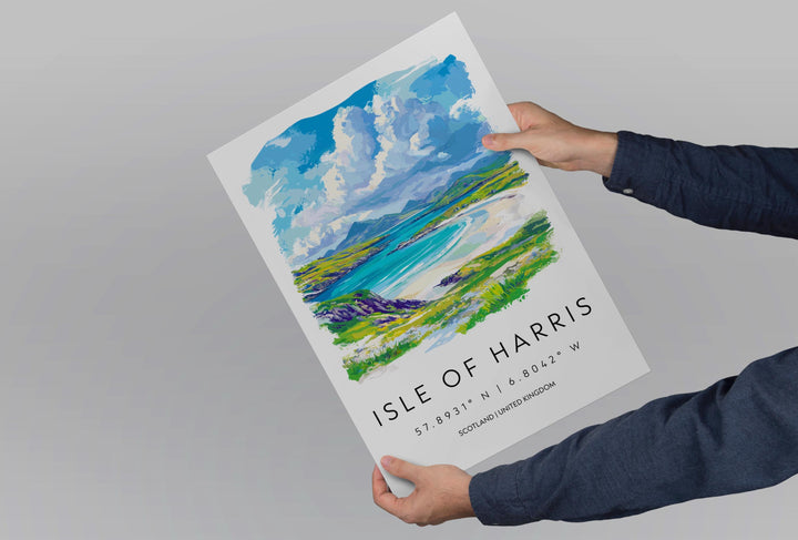 Isle of Harris Watercolor Poster Isle of Harris Scotland Travel Print Wall Art Isle of Harris Home Decor Isle of Harris Gift Art Lovers