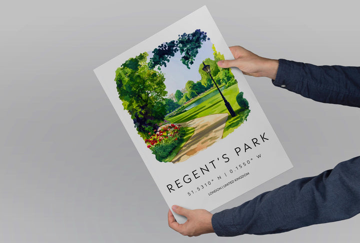 Regents Park Watercolor Poster Regents Park London Travel Print Wall Art Regents Park Home Decor Regents Park Gift Art Lovers UK Park