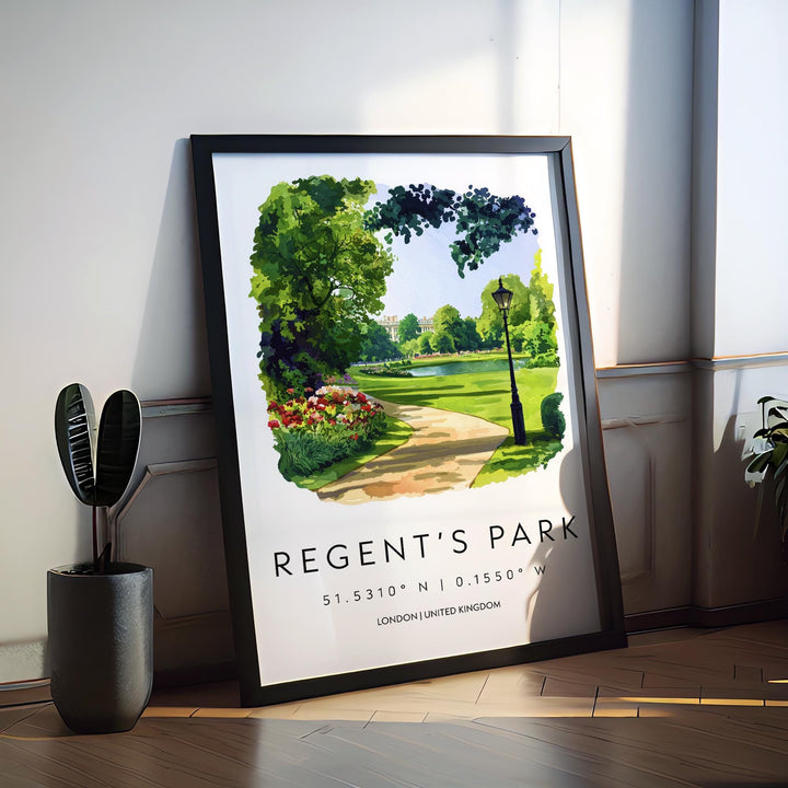 Regents Park Watercolor Poster Regents Park London Travel Print Wall Art Regents Park Home Decor Regents Park Gift Art Lovers UK Park