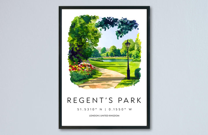 Regents Park Watercolor Poster Regents Park London Travel Print Wall Art Regents Park Home Decor Regents Park Gift Art Lovers UK Park