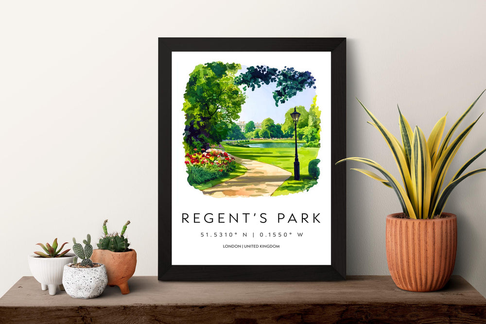 Regents Park Watercolor Poster Regents Park London Travel Print Wall Art Regents Park Home Decor Regents Park Gift Art Lovers UK Park