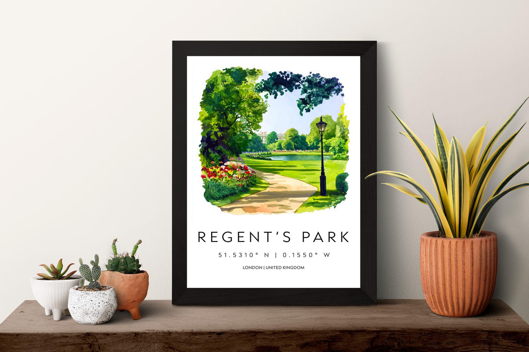 Regents Park Watercolor Poster Regents Park London Travel Print Wall Art Regents Park Home Decor Regents Park Gift Art Lovers UK Park