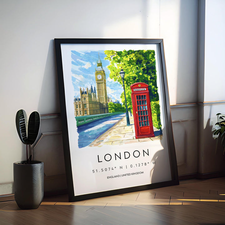 London Watercolor Poster London England Travel Print Wall Art London Home Decor London Gift Art Lovers UK Cityscape